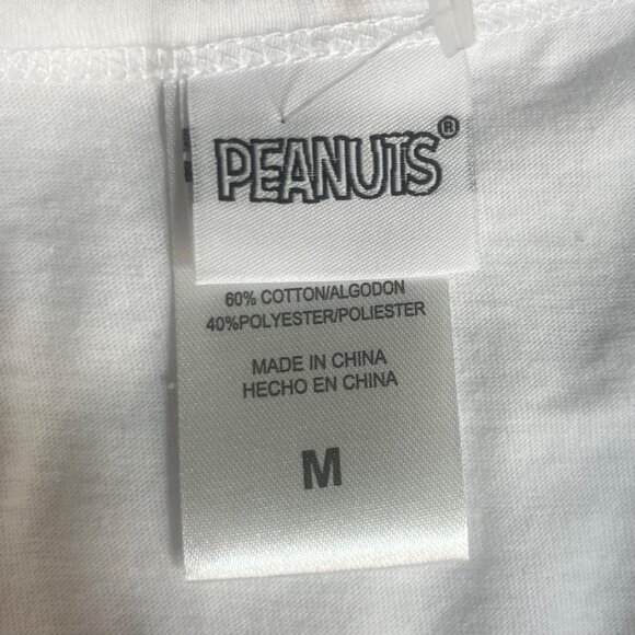 Peanuts Snoopy Tank Top Home Of The Brave Patriotic White Size Medium New WOT - Picture 6 of 8